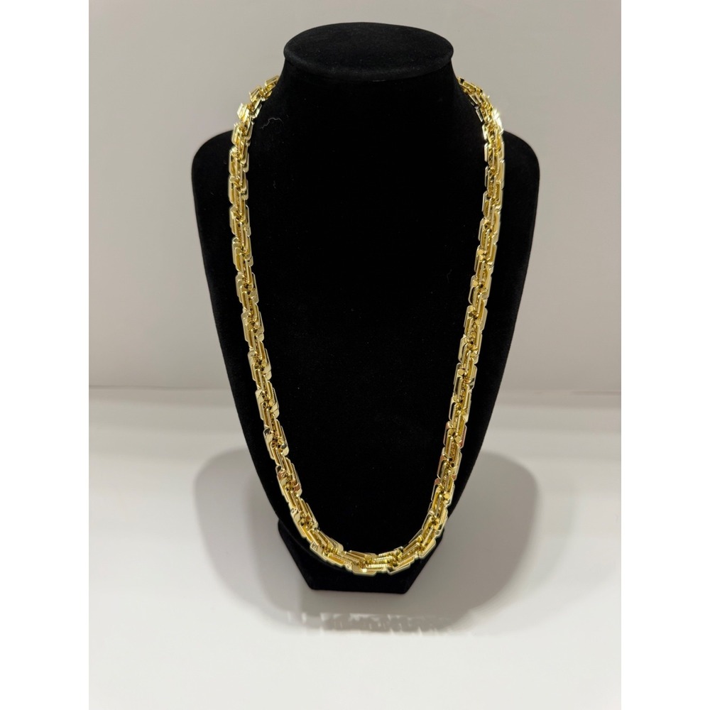 milano chain necklace 14k gold filled 24inch 8.5mm handmade lobster clasp